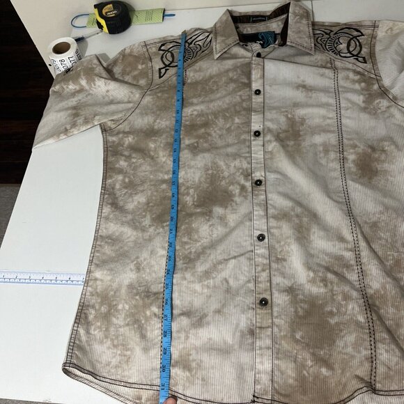 Roar Classic Western-Style Shirt w/ Embroidered Slash Designs Mens Size XXL - Picture 13 of 13